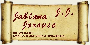 Jablana Jorović vizit kartica